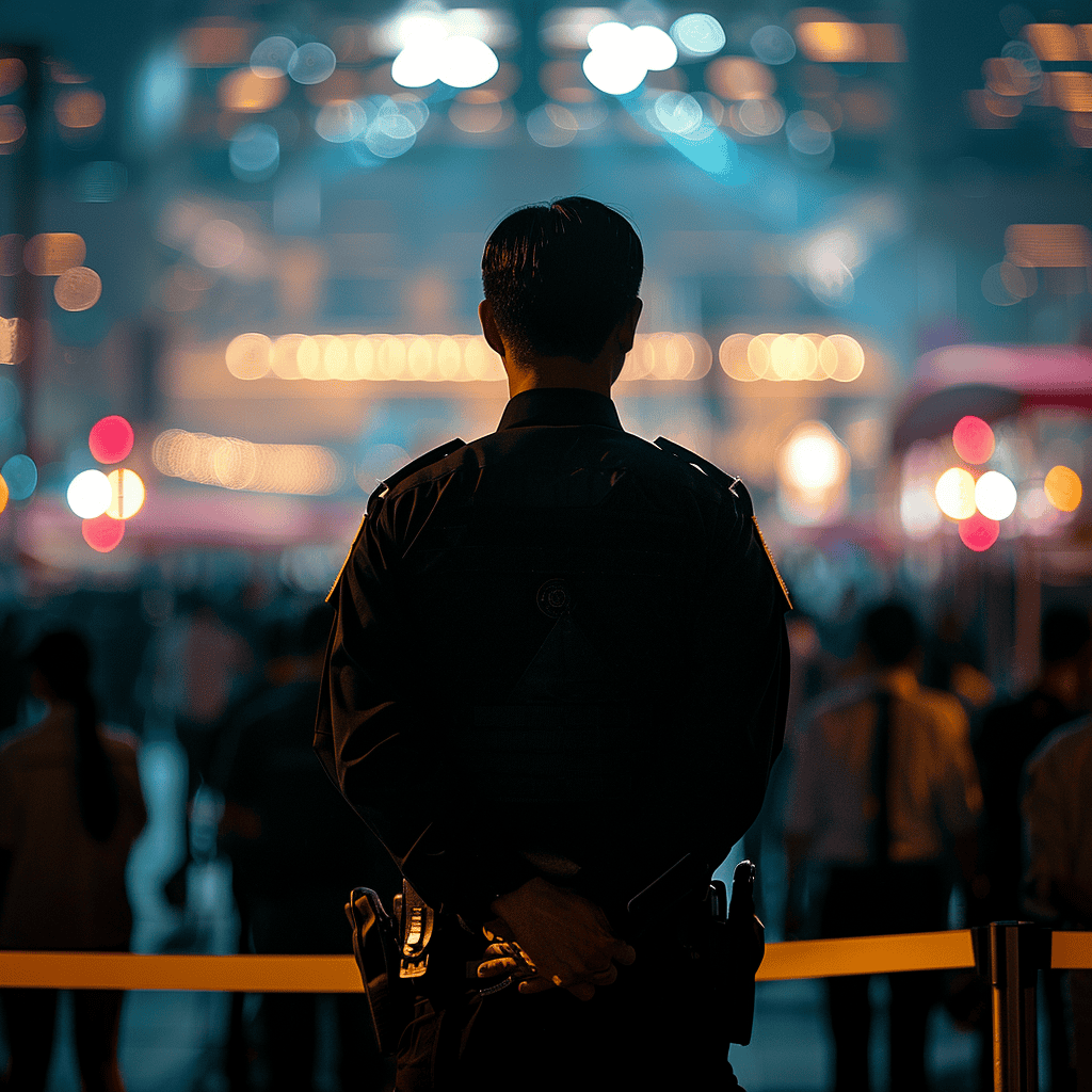 security officer watching over an event